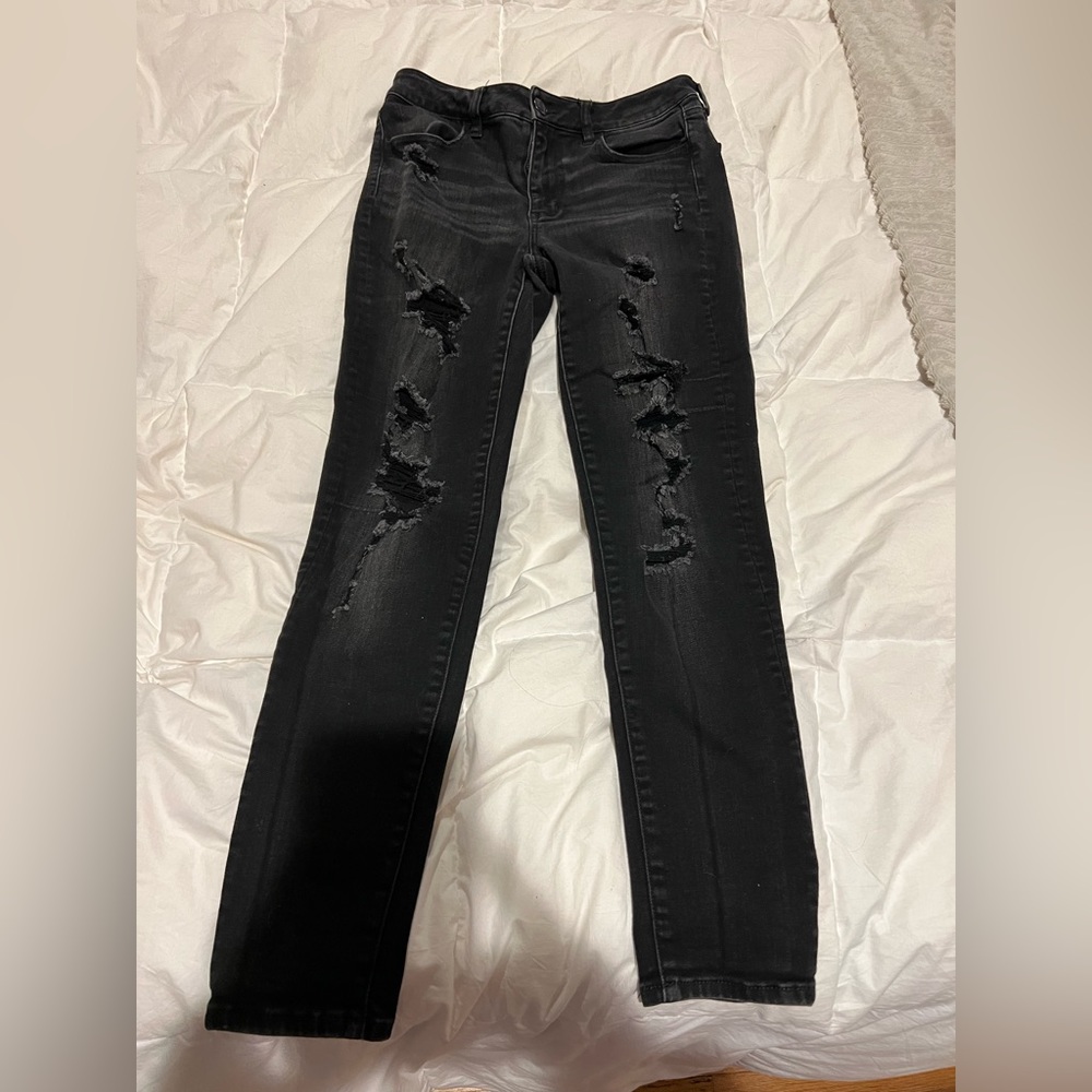 American Eagle Super stretch black jean size 8